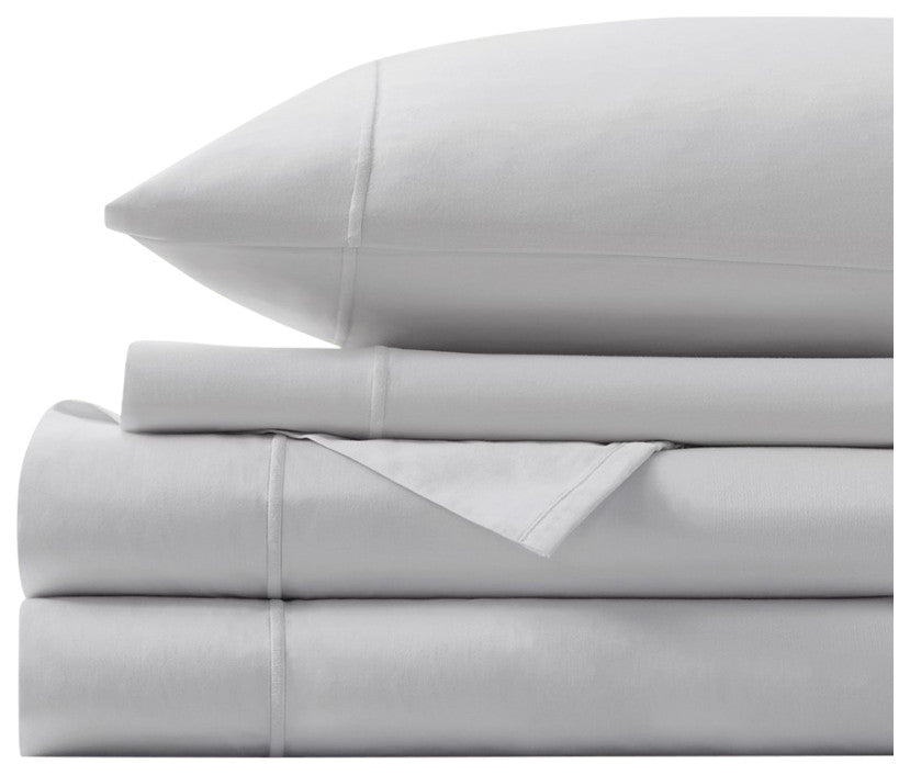 Croscill Sateen Weave 500TC 100% Egyptian Cotton Sheet Set, Gray, Cal King