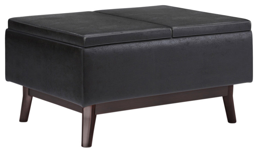 Owen Tray Top Small Coffee Table Storage Ottoman