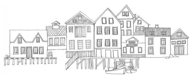"Nordic Village II Vertical" Digital Paper Print by Avery Tillmon, 20"x26"