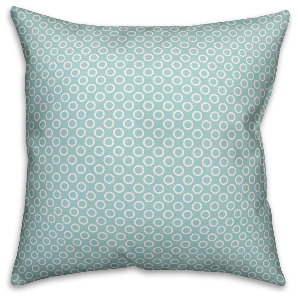 Circle Pattern, Blue Throw Pillow Cover, 20"x20"