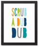 Scrub A Dub Dub Cool Tones Design 11x14 Black Framed Canvas