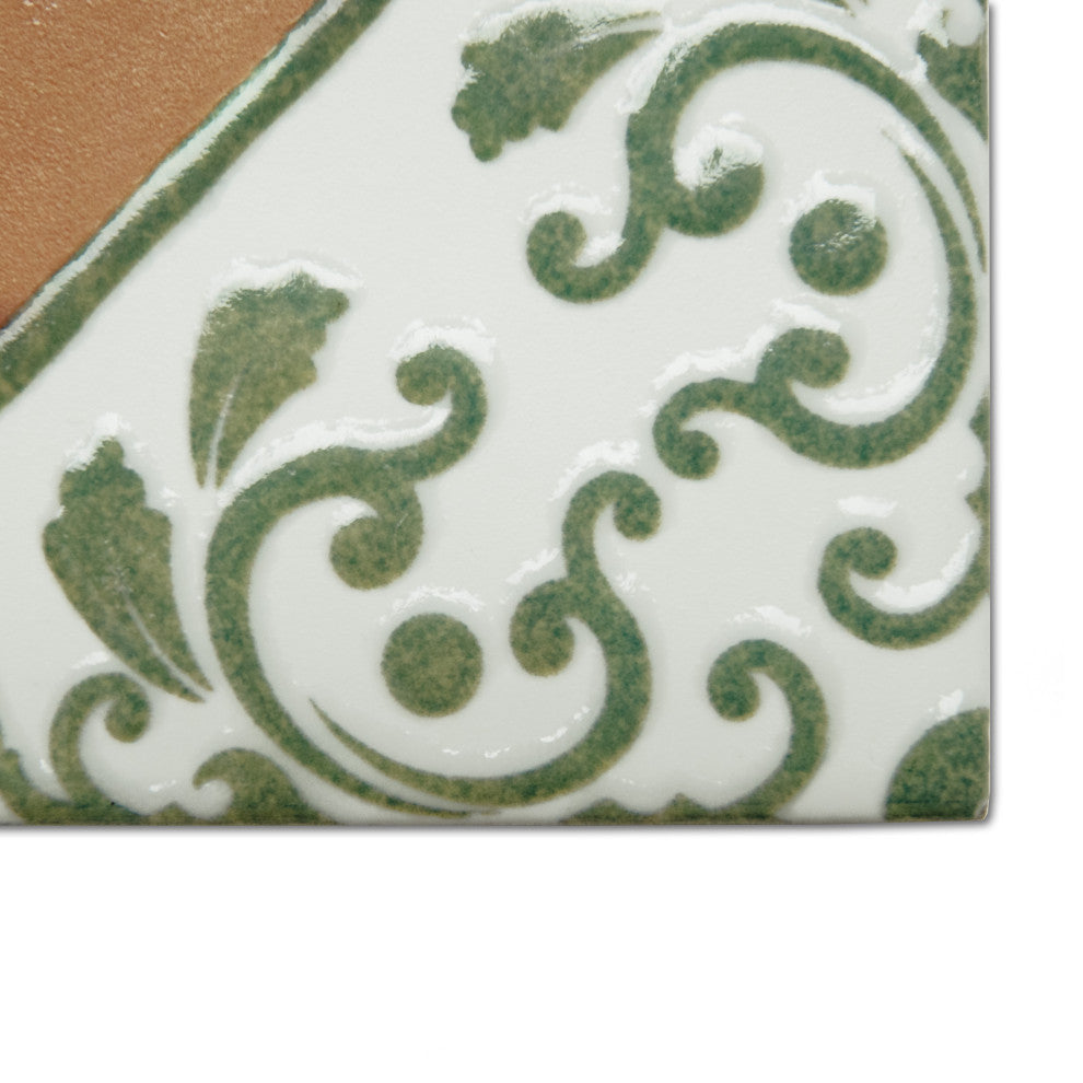 Sentier des Ocres Deco Green Porcelain Floor and Wall Tile