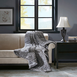 Madison Park Parker Oversized Plush Down Alternative Filled Throw