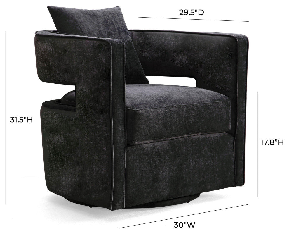 Kennedy Black Swivel Chair - Black