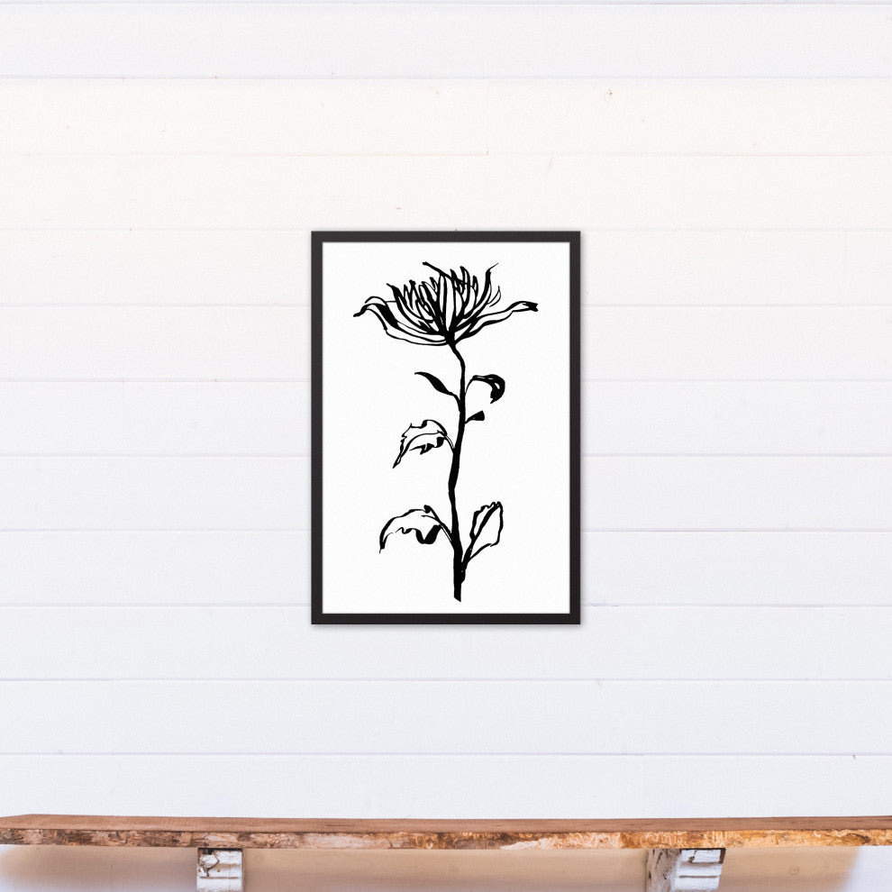 Tall Botanical I 20"x30" Black Framed Canvas