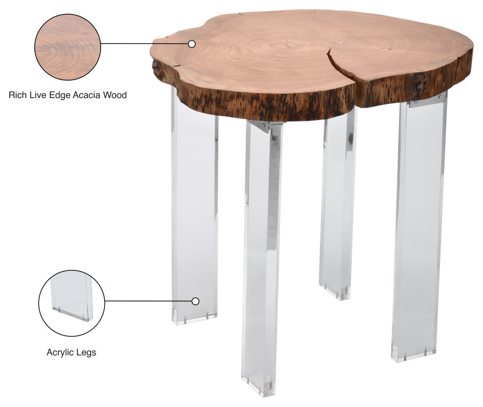 Woodland Acacia Wood Top End Table