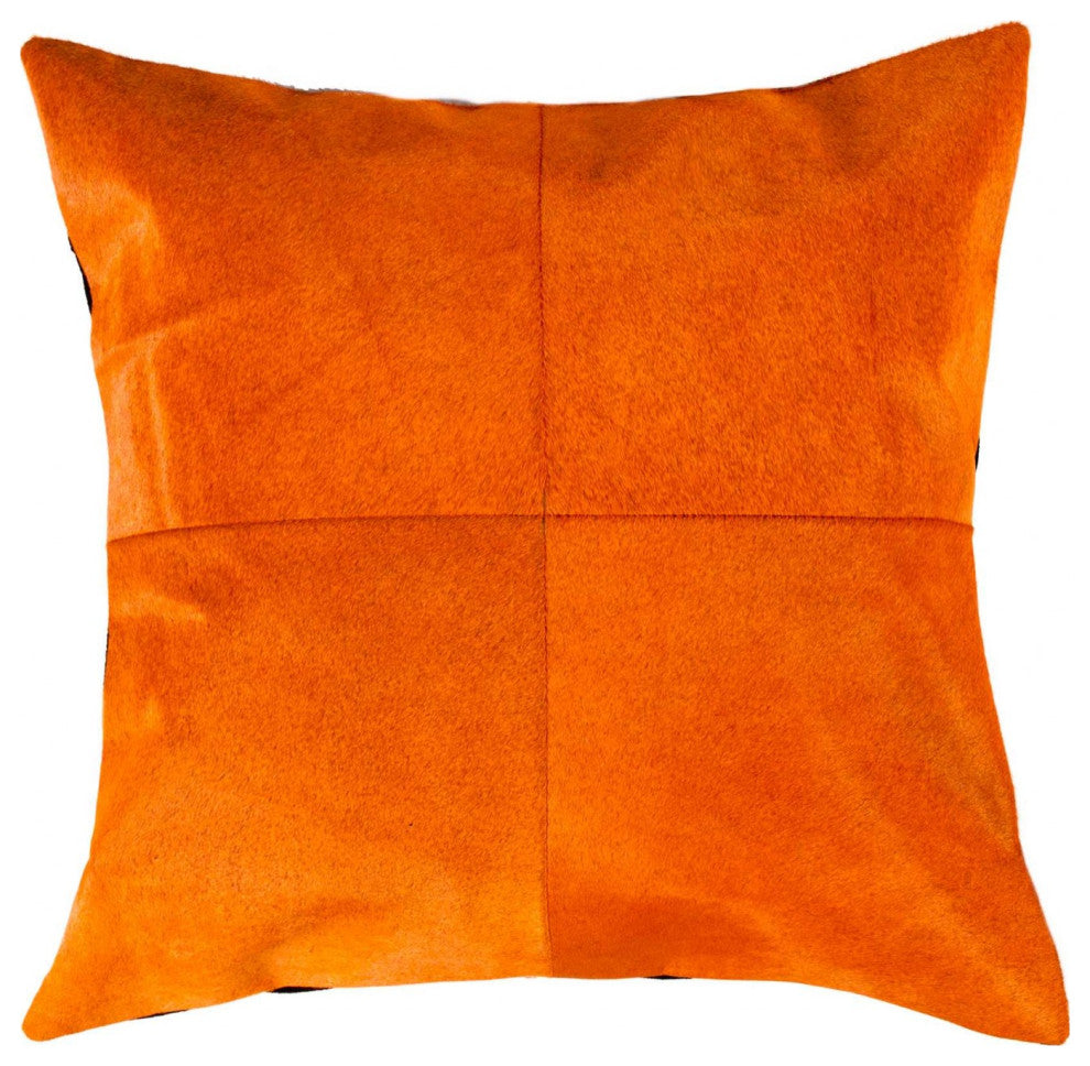 HomeRoots 18" x 18" x 5" Orange Quattro Pillow