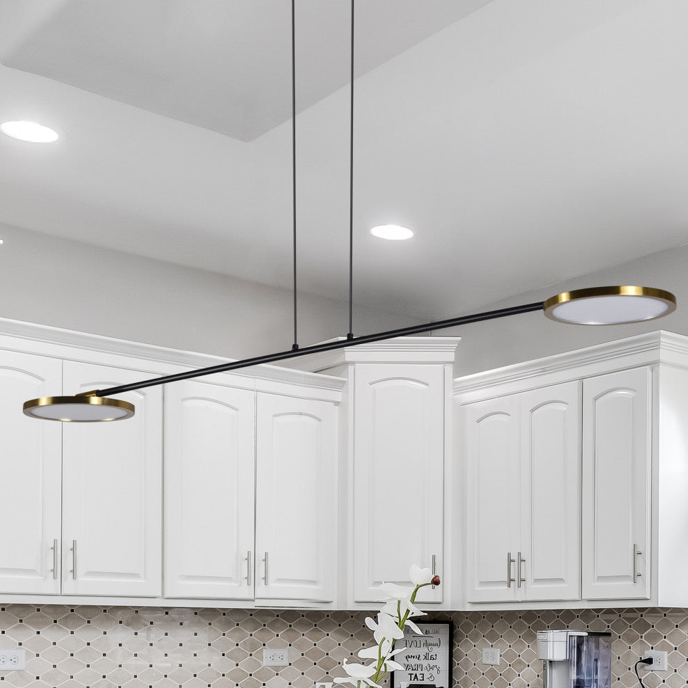 Torino 39" ETL Certified Integrated LED Pendant, Antique Brass