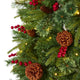 6.5' Norway Mixed Pine Faux Xmas Tree With 350 Clear Lights, Pinecones & Berries