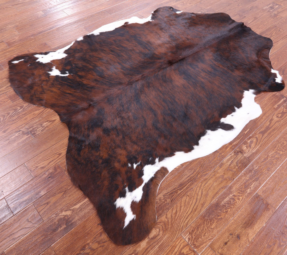 7' 1" X 5' 10" Brindle Natural Cowhide Rug C1990