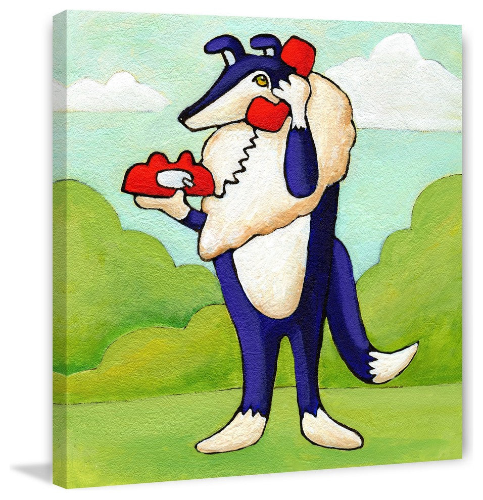Marmont Hill, "Give a Dog a Phone" by Janet Nelson on Wrapped Canvas, 32x32