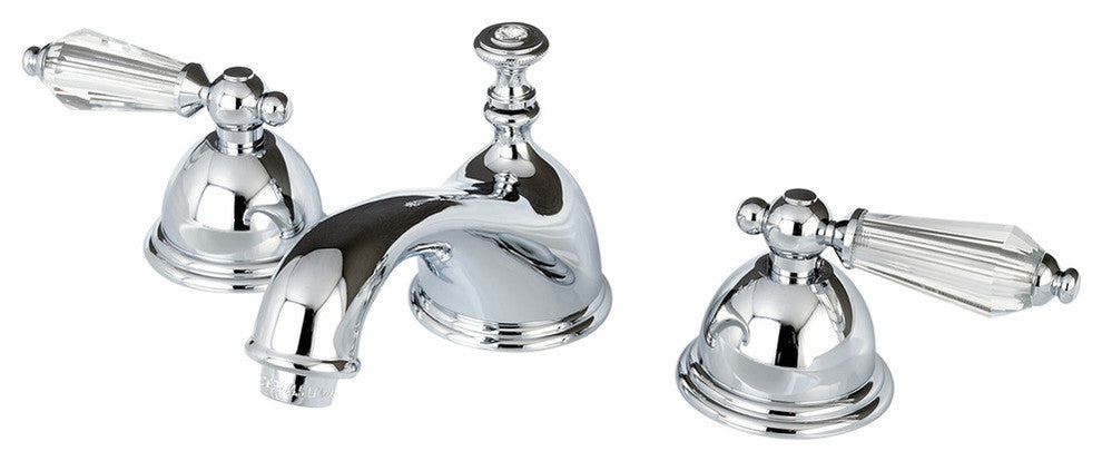 Kingston Brass Widespread Bathroom Faucet With Brass Pop-Up, Polished Chrome