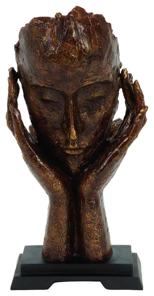 Urban Designs Deep In Thought 16" Tabletop Sculpture Bust Decor