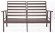 Leisuremod Walbrooke Patio Loveseat With Brown Aluminum Frame, Light Gray