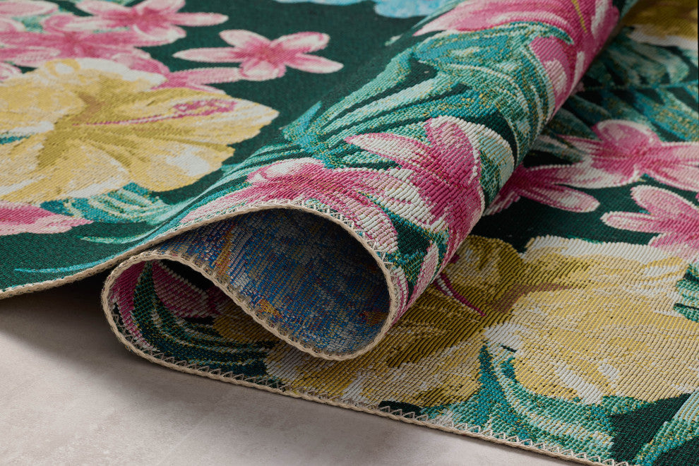 Loloi Botanical Ivory / Sunrise Rug, Midnight / Multi, 6'-7" X 9'-4"