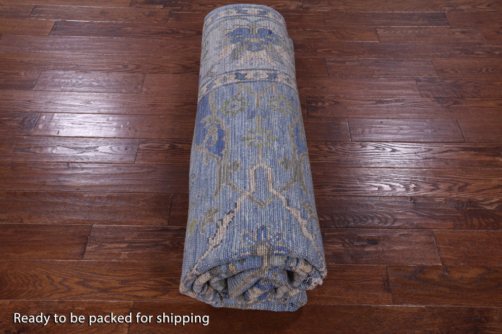 7' 10" X 9' 11" Hand-Knotted Turkish Oushak Wool Rug - Q13619