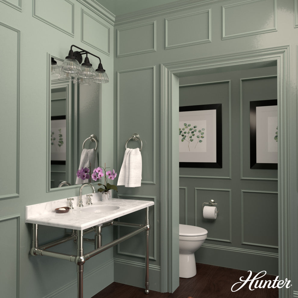 Hunter Cypress Grove Natural Iron 3 Light Vanity Wall Light