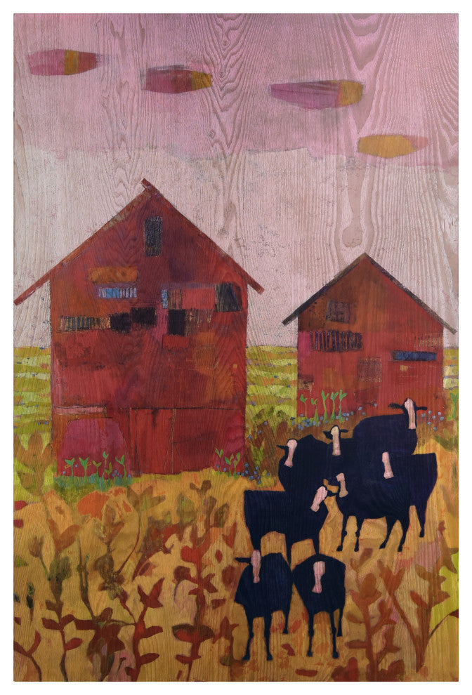 "Orland Barnyard" Fine Giclee Printed on Hand Finished Ash Wood Wall Art