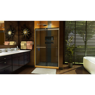 DreamLine Sapphire 44-48x76 Bypass Shower Door, Brushed Nickel and Gray Glass