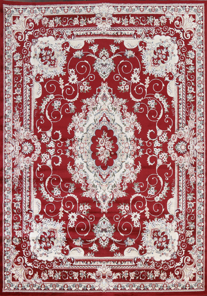 Red Floral Medallion Transitional Turkish Rug Oriental Carpet 10x13