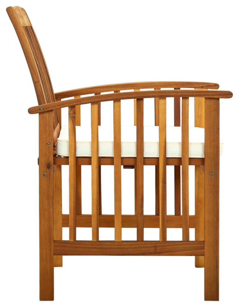 Vidaxl Garden Dining Chairs 3-Piece Set With Cushions Solid Acacia Wood
