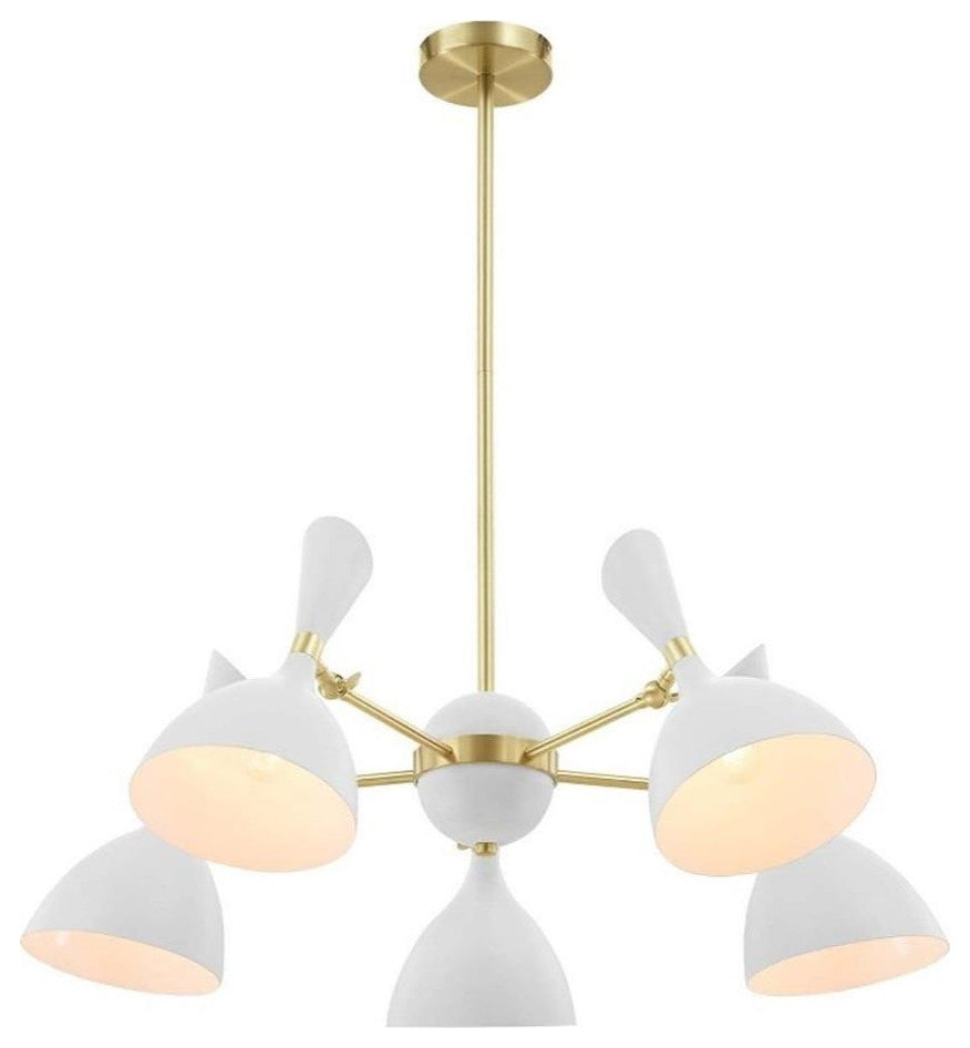 Declare 5-Light 6" Arm Pendant White -5310