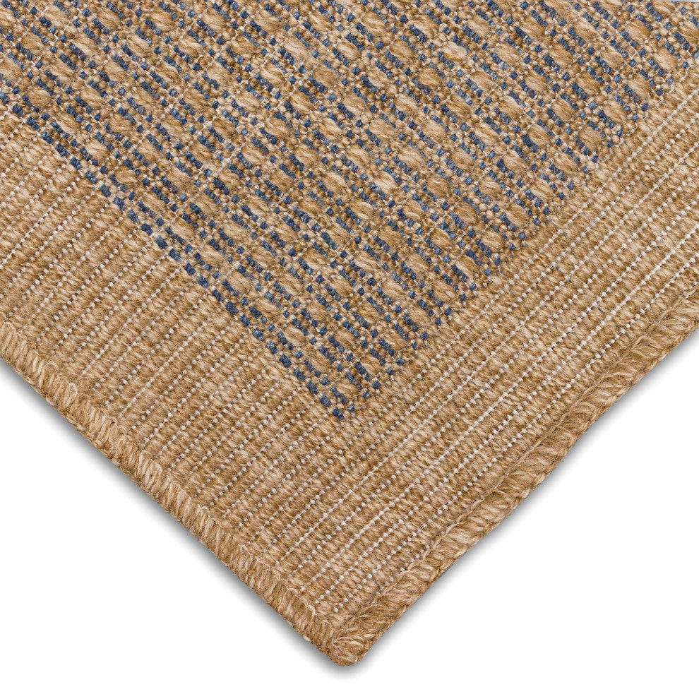 Sahara Texture Border Indoor/Outdoor Rug, Navy, 3'3"x4'11"