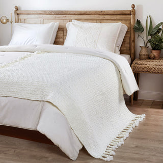 Basket Weave Knit Throw Blanket
