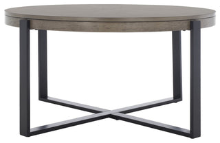 Safavieh Navya Round Coffee Table, Light Grey/Black