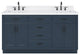 Ariel Hepburn 66" Double Rectangle Sinks Vanity, Carrara Quartz