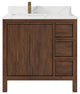 Elizabeth 36 Left Offset Bath Vanity in Dark Walnut Teak 1.5" Calacatta Laza