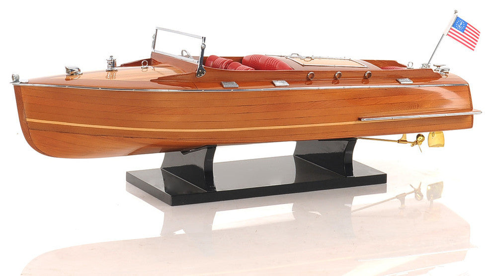 Chris Craft Runabout Medium Wooden Handcrafted boat model