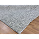 Silver Gray Undyed Wool Grass Design Hand Knotted Square Oriental Rug 8'x8'