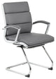 Elegant Office Chair, Chrome Plated Frame & Unique Channeled Mid Back, Gray