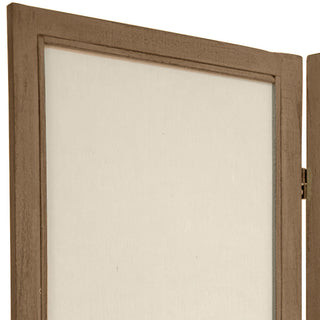 Wood Frame Folding Screen with Durable Fabric Shades and Open Lattice Design, Gray