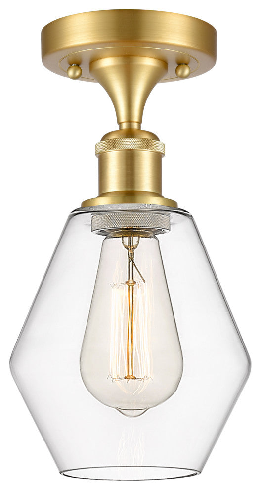 Innovations 516-1C-SG-G652-6 1-Light Semi-Flush Mount, Satin Gold