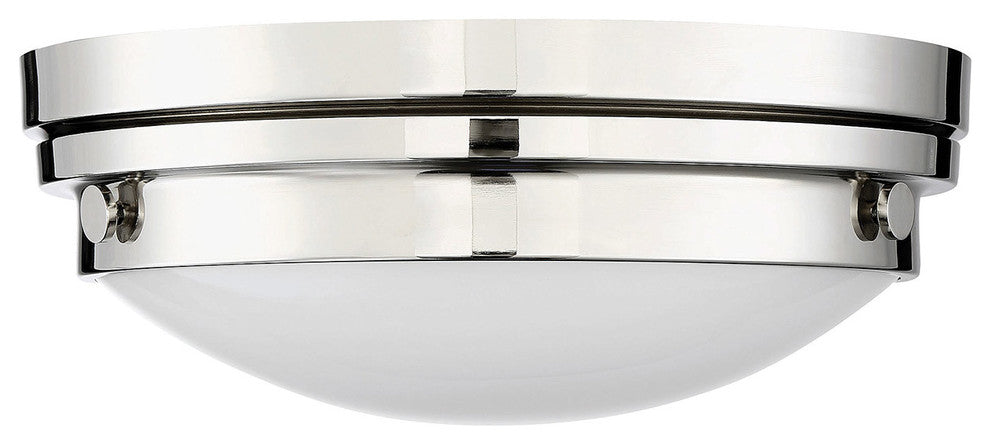 Lucerne Flush Mount, Polished Nickel, 13.25"