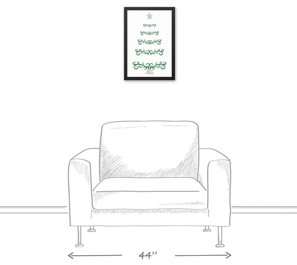 Tree Doodle 12x18 Black Framed Canvas
