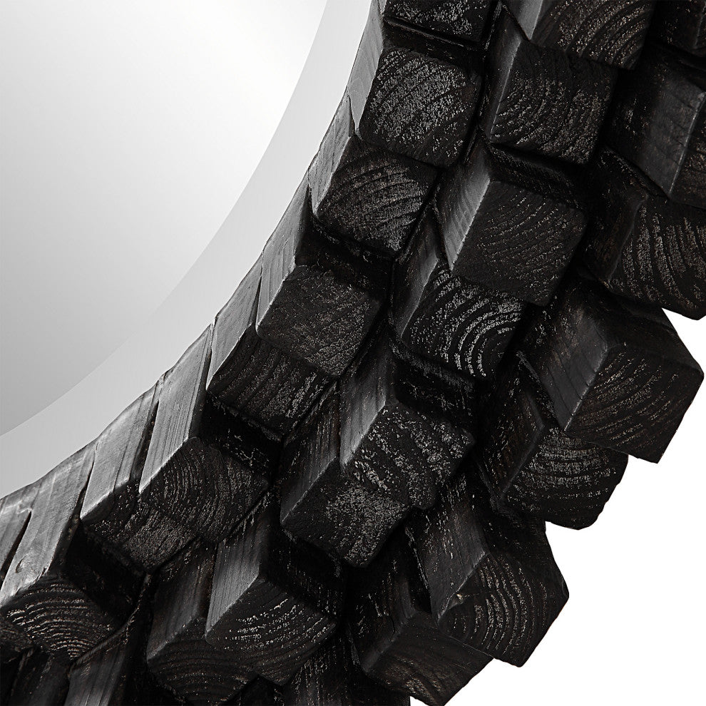 Uttermost 09920 Circle Of Piers 42-1/8" Diameter Circular Beveled - Black