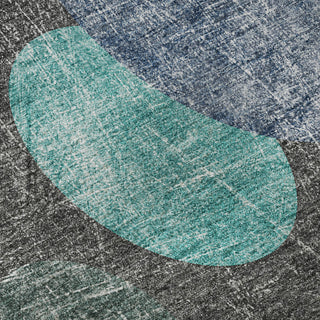 Premium Machine Washable Mayfield AMF556 Teal 2'3" x 7'6" Runner Rug