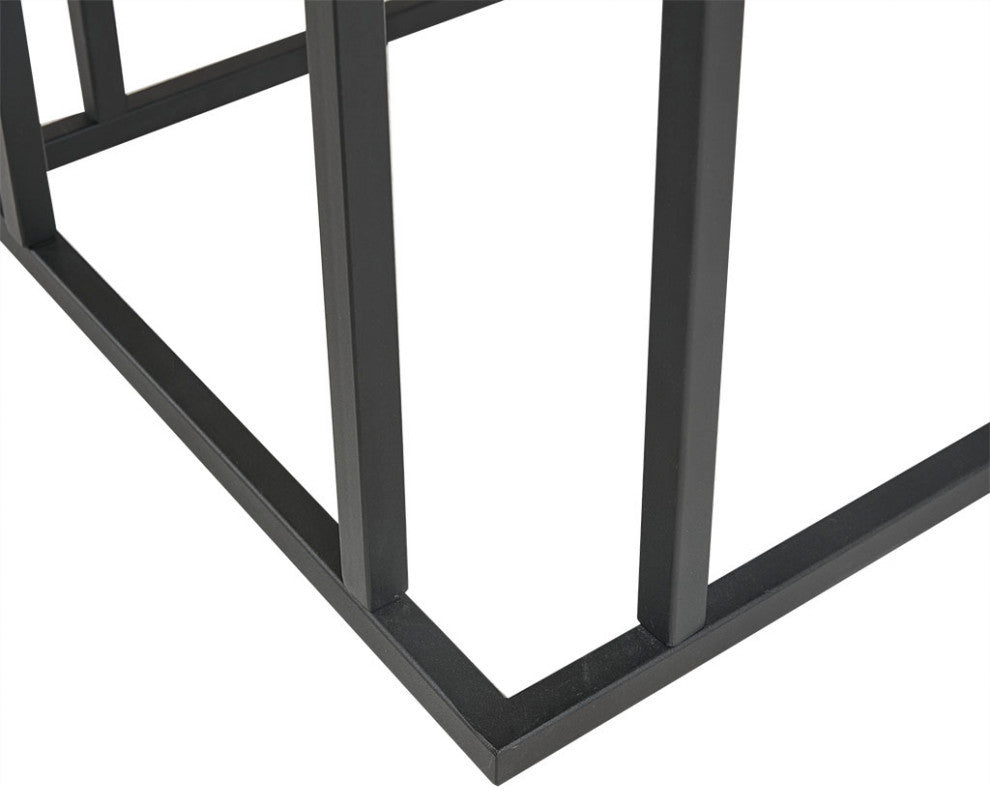 INK+IVY Wynn Pull-Up Accent Table with Drawer, Black