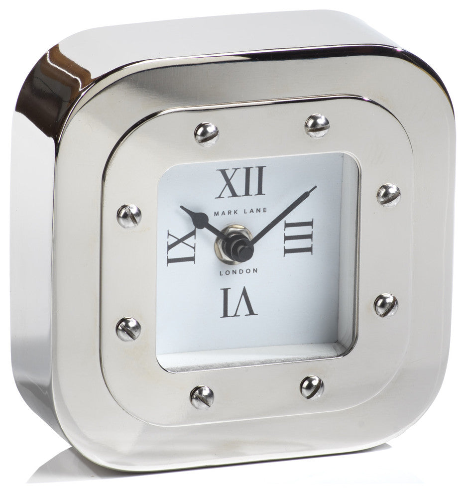 Mark Lane Silver Table Clock, Small