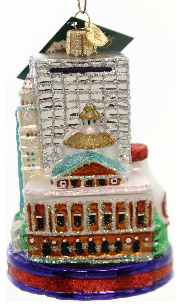 Old World Christmas Boston City Glass Ornament Massachusetts Fenway 20094.