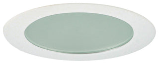 3" Aperture Low Voltage Flat Shower Trim Wfrosted Glass, White