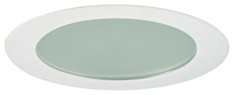 3" Aperture Low Voltage Flat Shower Trim Wfrosted Glass, White