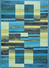 Kid Essentials Rug, Boomblox, Teal, 5'4"x7'8"