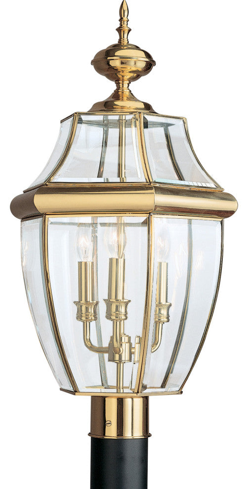 Generation Lighting 8239 Lancaster 3 Light 24" Tall Outdoor - Polished Brass