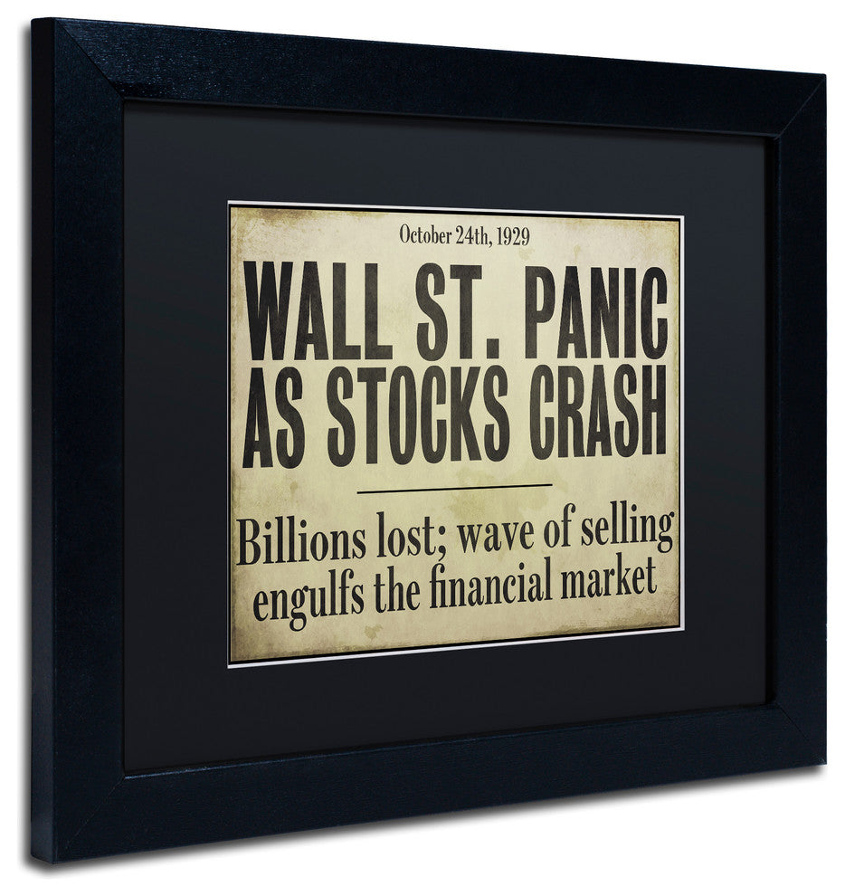 Color Bakery 'Wallstreet' Art, Black Frame, Black Matte, 14"x11"