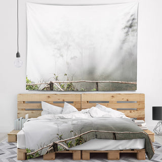 Fogs on Western Ghats Hills Landscape Wall Tapestry, 92"x78"