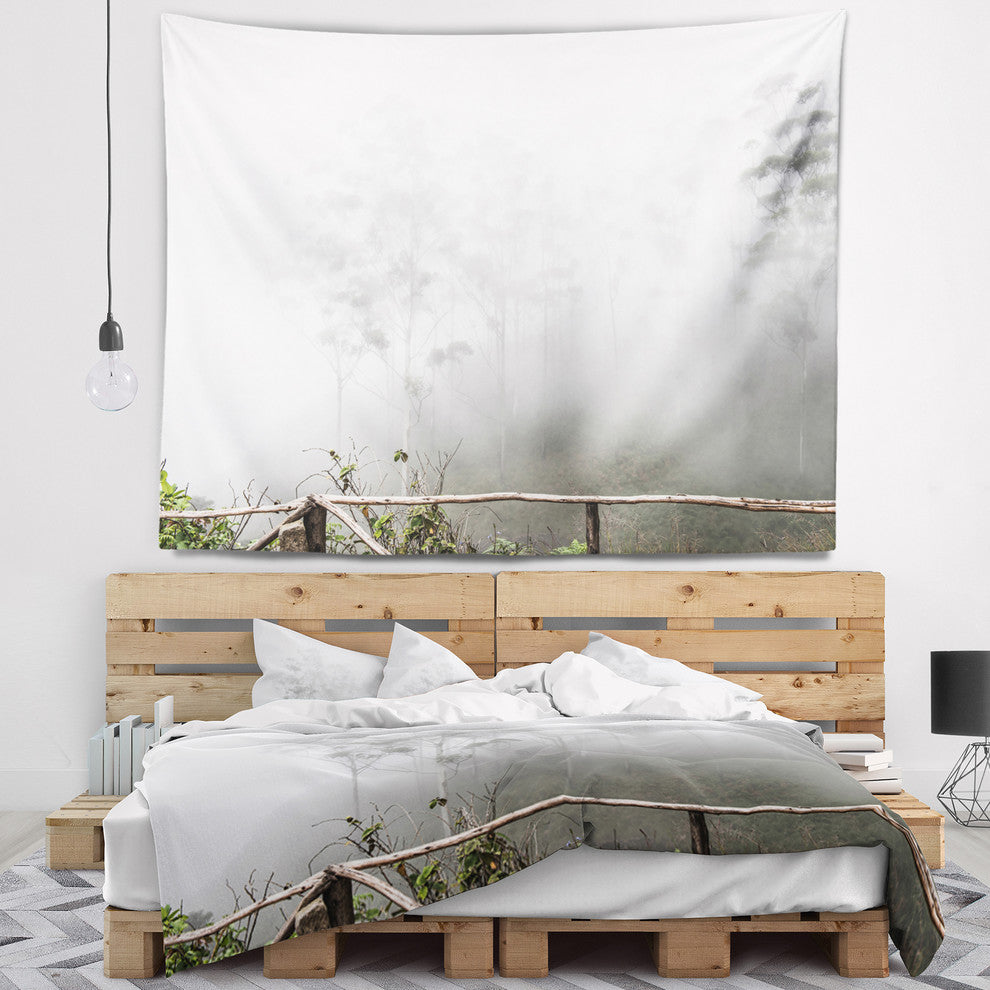 Fogs on Western Ghats Hills Landscape Wall Tapestry, 92"x78"